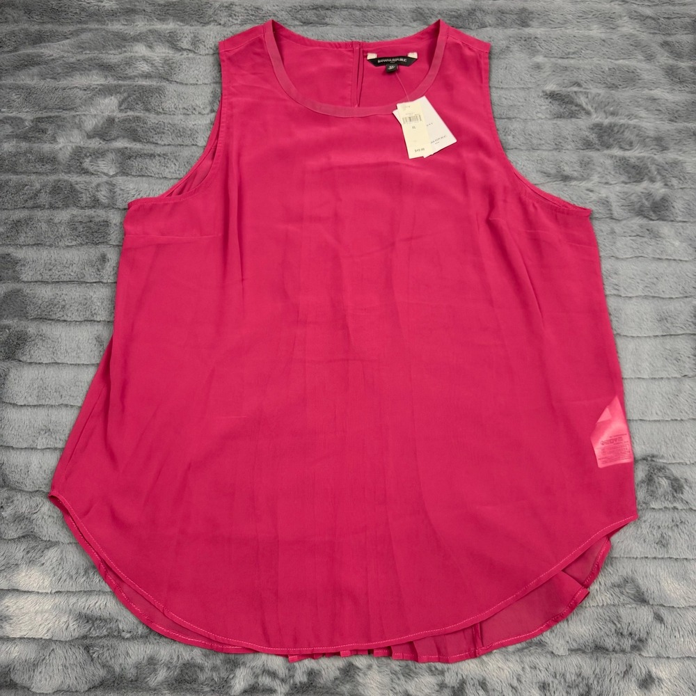 Banana Republic Womens XL Pink Pleated Back Sleeveless Blouse 557962-01-1